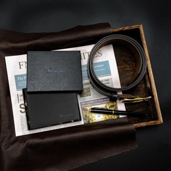 ⚡Travelambo Men Oil Wax Black Genuine Leather Handmade Bifold Stylish Wallets - Picture 9 of 9